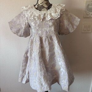 LeDIN x XioaLi Xiao Li Jacquard Floral Kawaii Purple and White dress- Size L